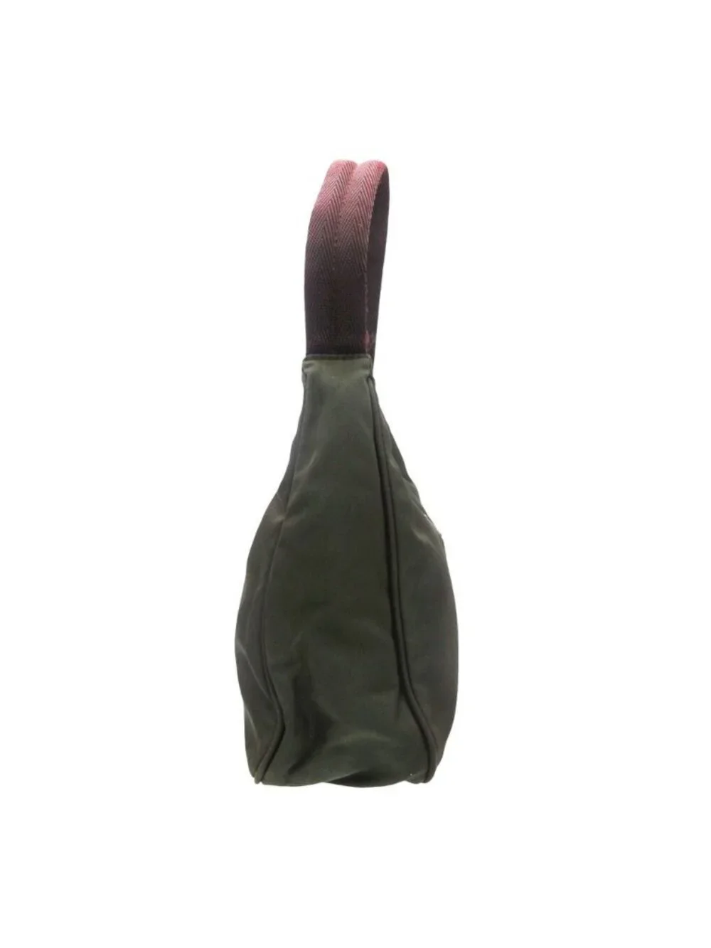 Prada Handbag Mini One Handle Nylon Pouch Triangle Logo Purse Deep Green